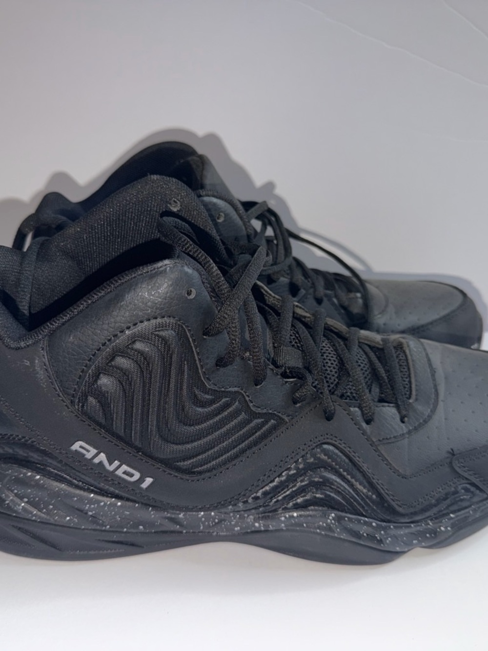 AND1 Men's Black High-Top Basketball Sneakers